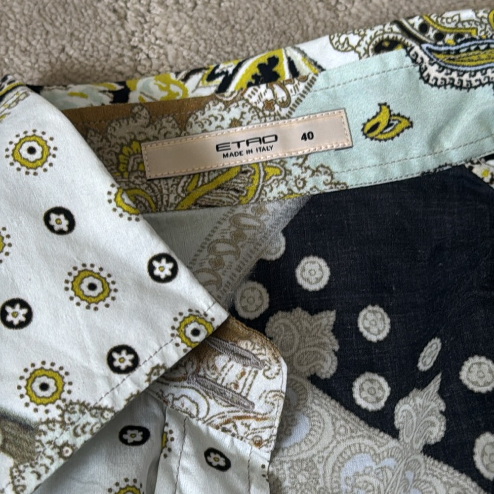 Etro Multicolor Patchwork Button Down Shirt - image 6